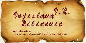 Vojislava Milićević vizit kartica